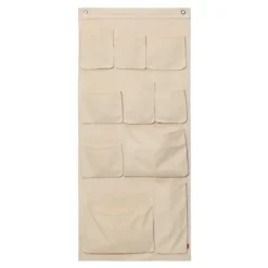 Ferm LIVING Canvas XL Wall Pockets, Cremeweiß