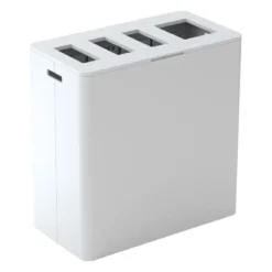 Niimaar Ecogrande Forever Bin Recyclingstation, 4 Öffnungen, Pure White
